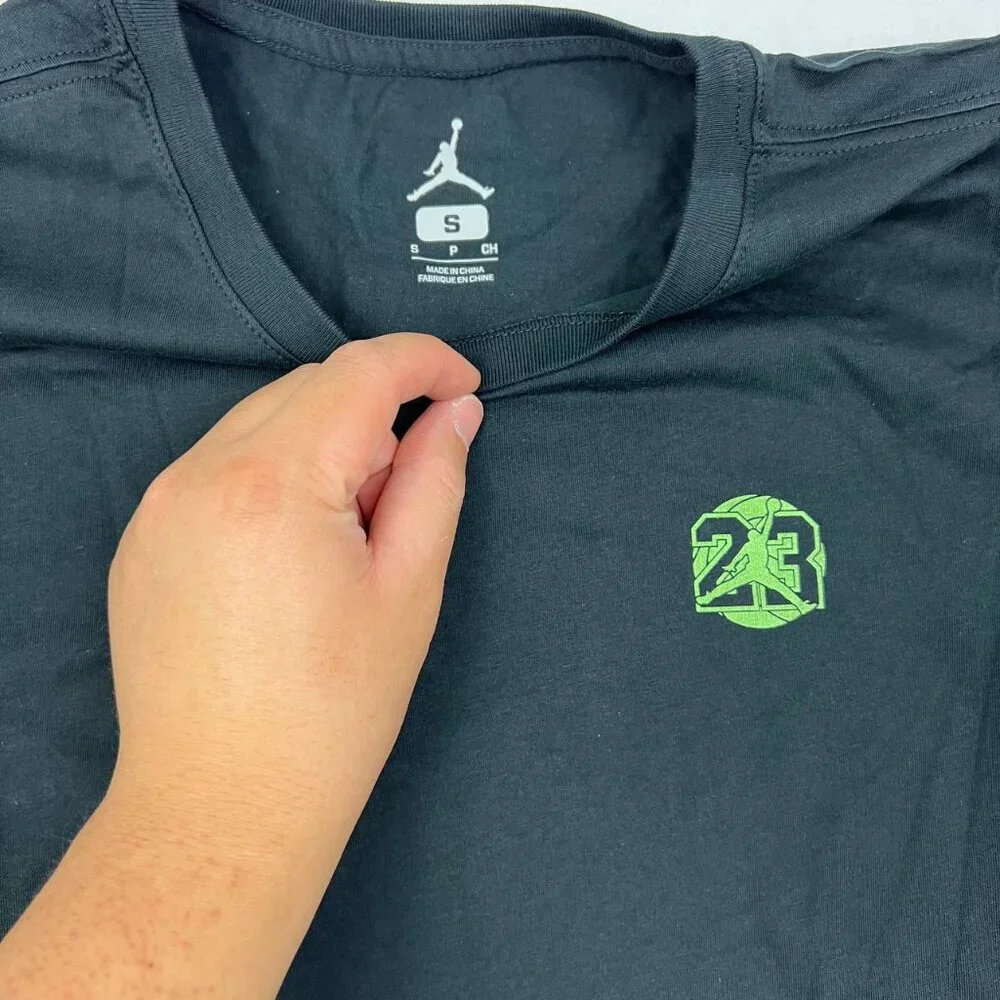 Air Jordan 23 Shirt Men Small Black‎ Jumpman Flight Short Sleeve New Cotton S